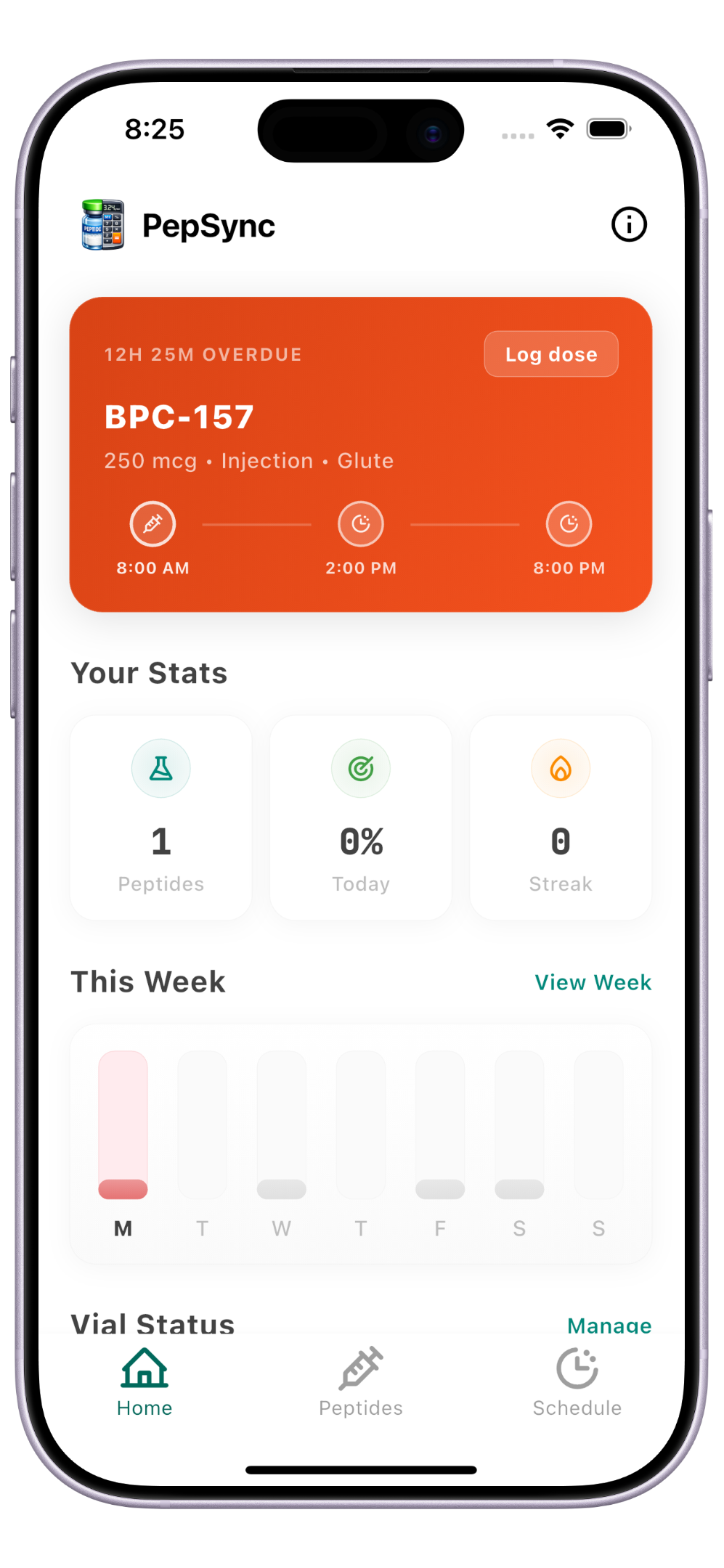 PepSync mobile app home screen